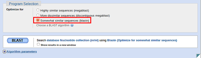 blastn program selection