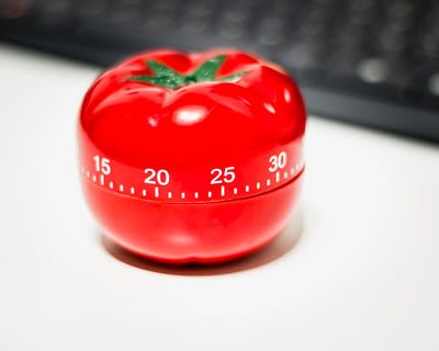 Pomodoro tomato timer for tracking writing time