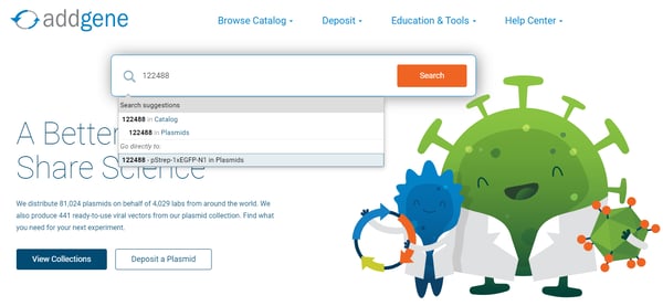 Addgene Direct Link Suggestion