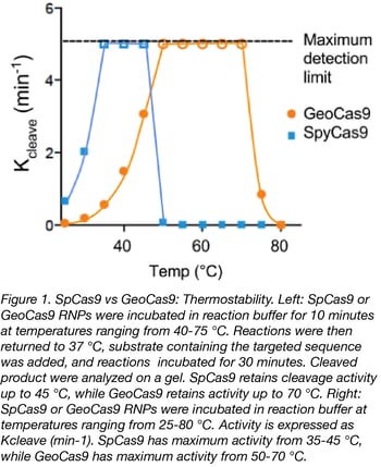 stability of SpCas9 vs GeoCas9