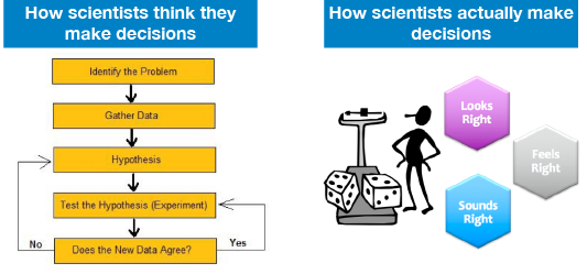 how scientists think they make decisions vs how scientists make decisions