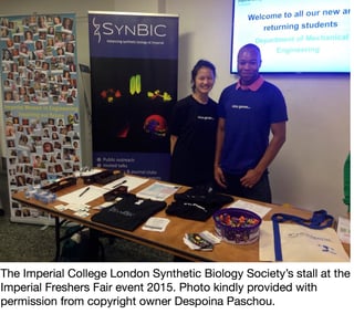 Imperial College London Synthetic Biology Society at a Freshers Fair