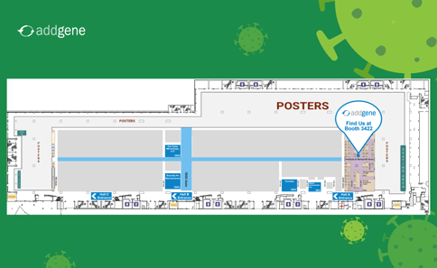 Map showing Addgene booth location at SfN