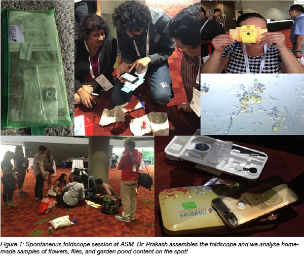 foldscope paper microscope session at ASM