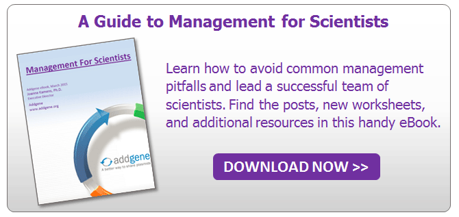 Download Addgene's Management for Scientists eBook