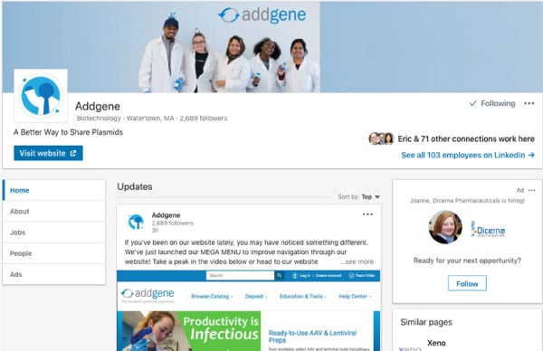 Addgene-LinkedIn-Page